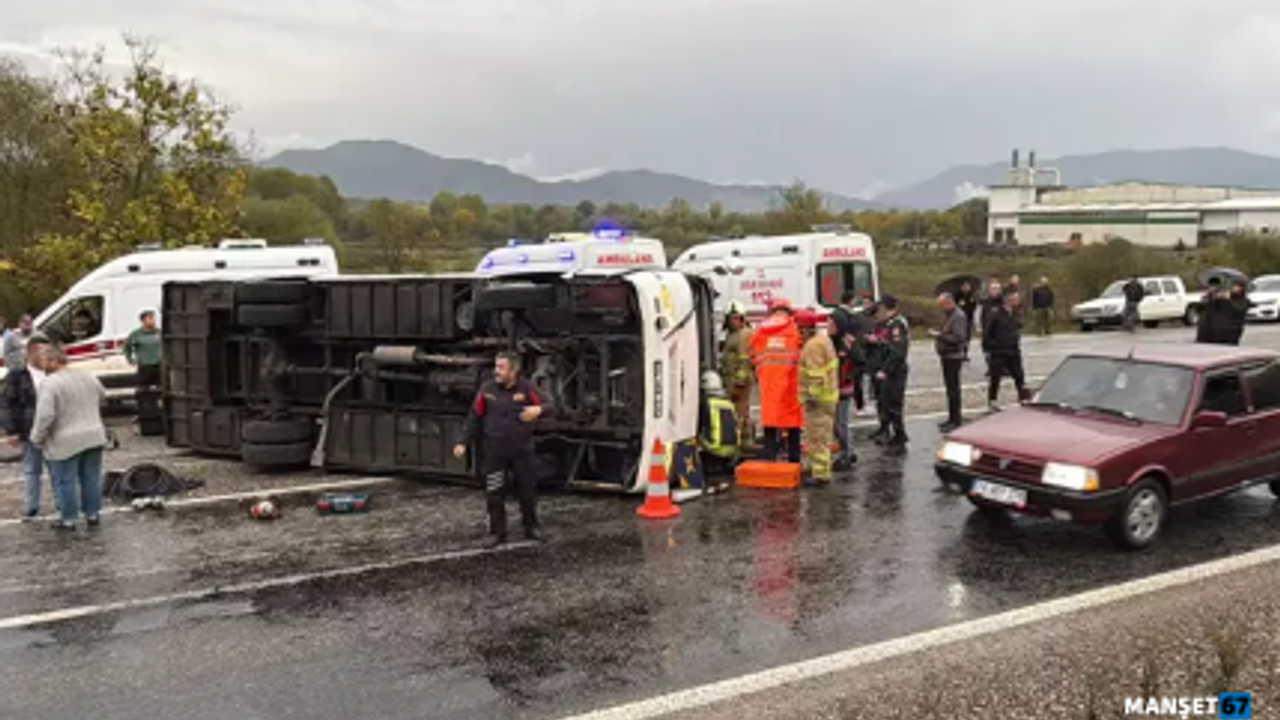 İşçi servis midibüsü devrildi: 1 ölü ve çok sayıda yaralı...