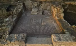 Antik kent kazısında aslanlı mozaik ortaya çıkarıldı