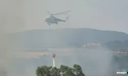 Sazlıkta yangın... Helikopter ile müdahale...