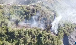 Fındık bahçesinde çıkıp söndürülen yangın yine alevlendi...