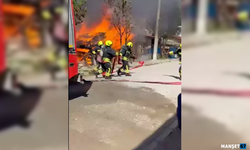 Tek katlı ev yanarak kullanılamaz hale geldi..