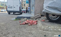 Kurban atıkları sokak ortasına bırakıldı...
