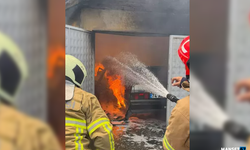 Motor kısmından alev aldı... Ekipler müdahale etti...