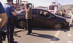 Direksiyon hakimiyetini kaybetti.. Bariyerlere çarptı...