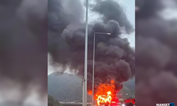 Yolcu otobüsü alev alev yandı...