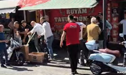 Esnaf ve müşteri arasında kavga...