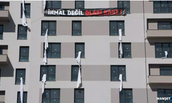 İnşa ettikleri binalara 78 çarşaf astı...