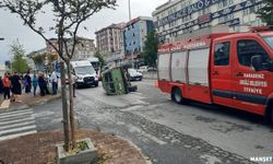 Feci kaza... Takla attı 2 kişi yaralandı...