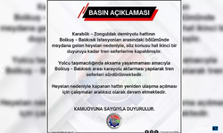 Heyelan nedeniyle demir yolu hattı seferlere kapatıldı...