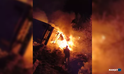 Alkol yüklü TIR, yanarak küle döndü...