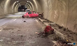 Otomobil tünel duvarına çarptı... 2 yaralı...