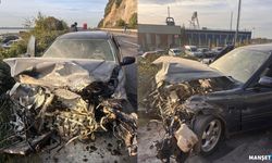 Bariyerlere çarptı... Araç hurda oldu, kendisi hastanelik...