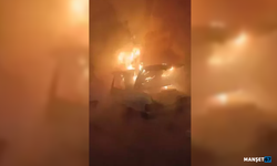 Park halindeki otomobil yandı...