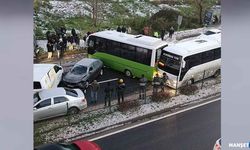 Zincirleme kaza… 5 araç birbirine girdi…