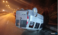 Kamyonet takla attı. Sürücüsü ise!...