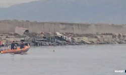 Balıkçı limanına girip mahsur kaldı...