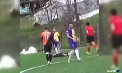 Amatör lig maçında, futbolcunun dili boğazına kaçtı...
