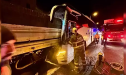 Yolcu otobüsü, TIR'a çarptı; muavin öldü, 3 yaralı...