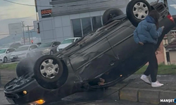 Otomobil ile takla attılar... Kendi imkanları ile...