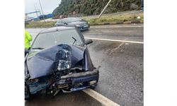 Önce refüje çıktı... Aydınlatma direğine çarptı...