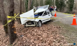 Otomobil ağaca çarptı... 1 ölü, 2 yaralı...