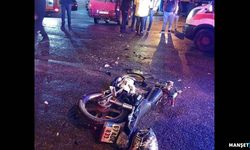 Motosikleti parçalandı… Sürücüsü ise!...