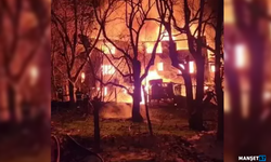 2 katlı ahşap ev ve odunluk alevlere teslim oldu...