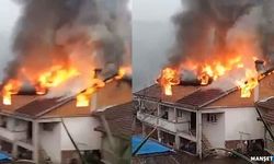 2 katlı evin çatısı alevlere teslim oldu…