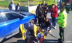 Otomobil motosiklet ile çarpıştı…