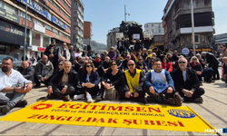 Zonguldak'ta öğretmenler oturma eylemi gerçekleştirdi...