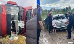 Feci kaza… TIR devrildi… Otomobile çarptı…