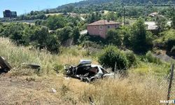 Feci kaza…Şarampole yuvarlandı…