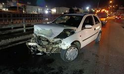 Hakimiyetini kaybetti... Korkuluğa çarptı....