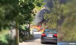 Sahilde park halindeki otomobil yandı…