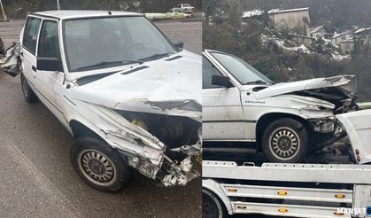 Otomobil ile TIR çarpıştı... Faciadan dönüldü...