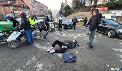 Meydanbaşında motosiklet kazası... Hastaneye kaldırıldı...