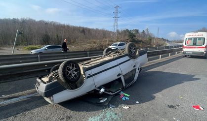 Viraja giremedi... Takla attı....