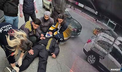 Motosiklet kazası kameralara yansıdı...