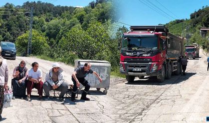 Mahalle halkı yolu çöp tenekeleri ile kapattı…
