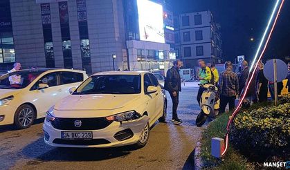 Otomobil ile motosiklet kavşakta çarpıştı…