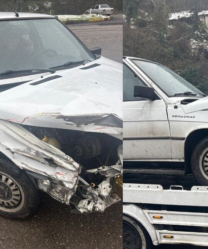 Otomobil ile TIR çarpıştı... Faciadan dönüldü...