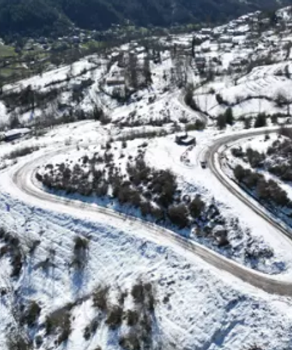 Küre Dağları Milli Parkı'nda kar manzarası...