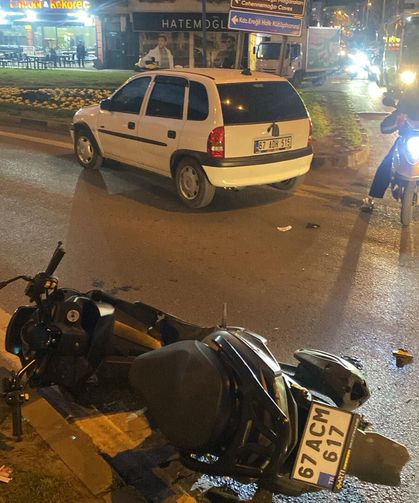 Kazada motosiklet sürücüsü yaralandı...