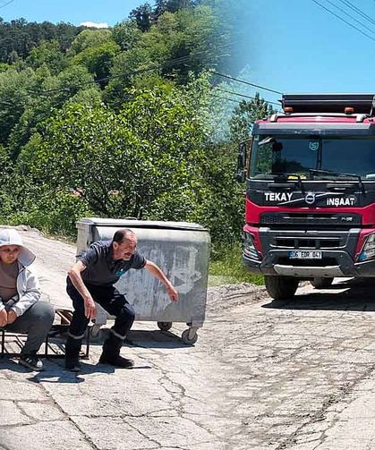 Mahalle halkı yolu çöp tenekeleri ile kapattı…