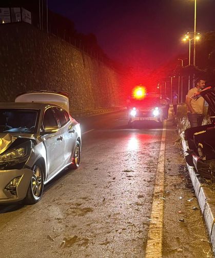 Çarptığı otomobili metrelerce sürükledi…