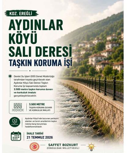 Aydınlar köyüne taşkın koruma çalışması…
