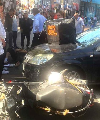 Sen misin yasak yerden dönen… Sürücü yaralandı…