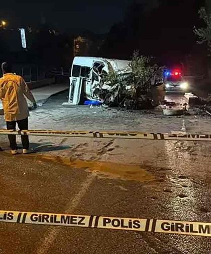 Tabela, elektrik direği ve ağaca çarptı: 6 yaralı