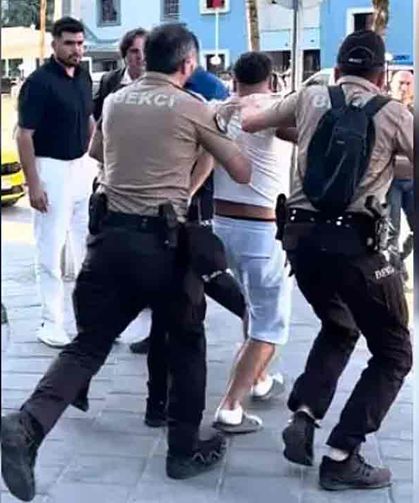 İnşaatta başladı… Polis merkezi önünde devam etti