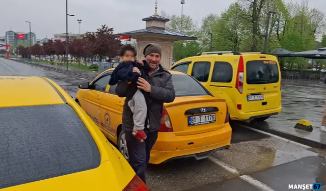Kayıp çocuğa taksi şoförleri sahip çıktı...